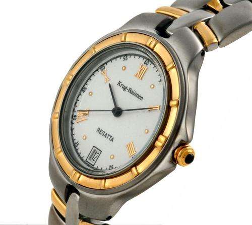 ****R5,600.00*** Krug Baumen Gold plated Regatta White Gents watch