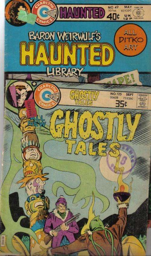 4 CHARLTON COMIC GHOSTLY + HAUNTED TALES