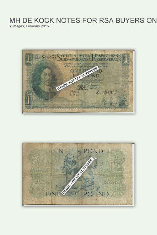 One pound-MH De Kock-3rd issue-5/12/55-condition as per image