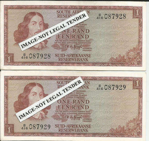 R1x2 TW De Jongh in sequence-Very good condition-RSA buyers only