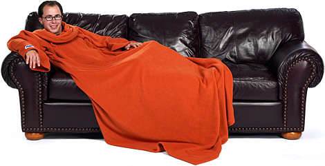 New Snuggie Blanket with Sleeves!  *Orange* 1 Size fits all. Total warmth & Comfort