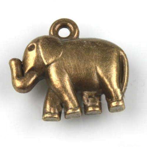 Bronze Elephant Charm-  19 x 18mm