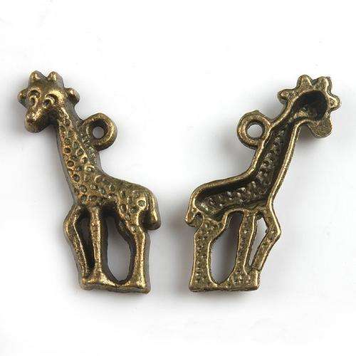 Bronze Giraffe Charm-  23 x 10mm