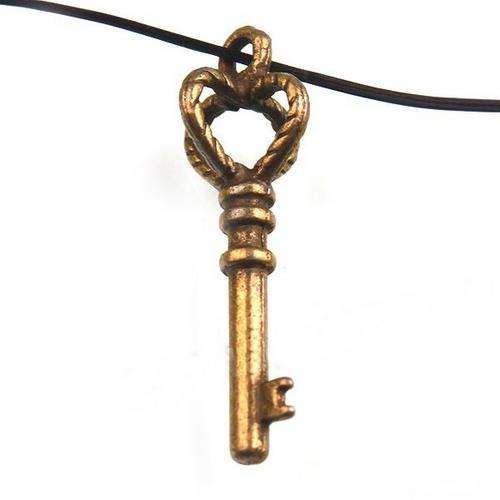 Bronze Key Charm-  28 x 10mm