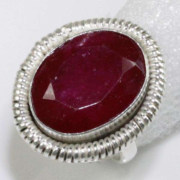 Handcrafted Cherry Ruby Ring - Stamped 925 - Size 7.5