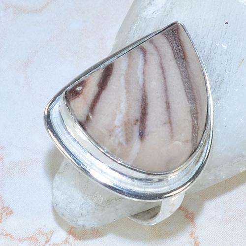 Handcrafted Picasso Jasper Ring - Stamped 925 - Size 7