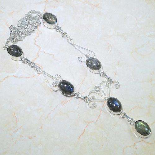 Labradorite Necklace stamped 925 - 57cm