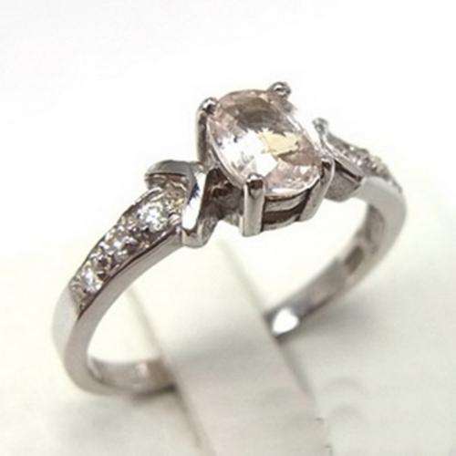 0.66ct Natural White Sapphire(Africa) and 925 Solid Sterling Silver Ring Sz 6.25