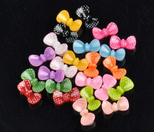 Nail Art - 24pc Mixed colors Acrylic Butterfies with dots