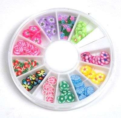 Nail Art - Polymer Flower Slice Decoration Wheel
