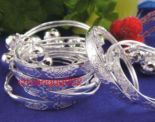 *****ADORABLE*****925 sterling silver baby Bells bracelet bangle