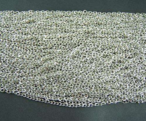 **LOT OF 10 Silver Plated Chains - 3 x 2mm**