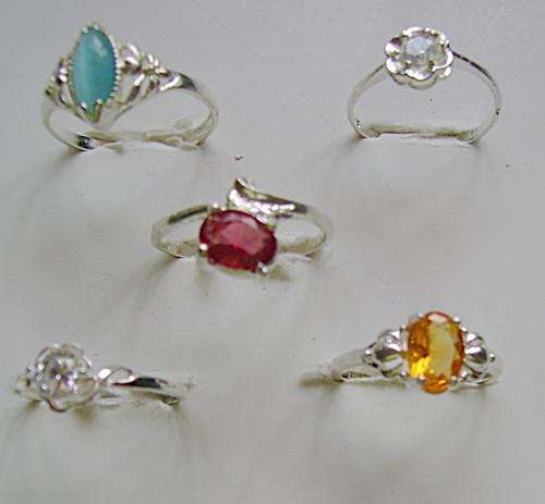 ***LOT of 5 **** 925 Sterling Silver Ladies Fashion rings(2)