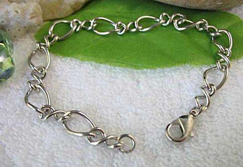 White-Gold Plated Charm Bracelet with Lobster Clasp- Perfect for clip-on Charms