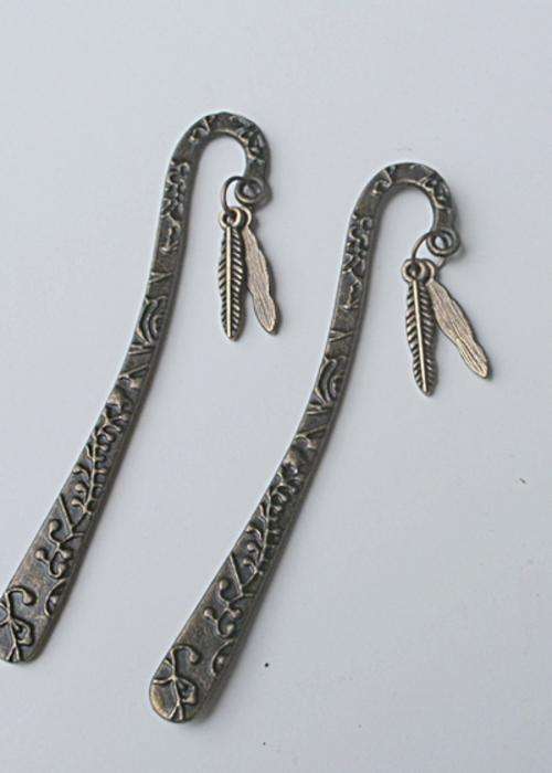 2x Bronze Plated Tibet Silver BOOKMARKS with charms - THE PERFECT GIFT