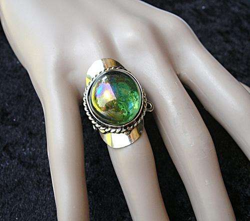 Handcrafted Peruvian Gems & Alpaca Silver Fashion Ring - Adjustable size