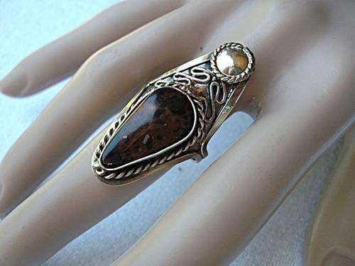 Handcrafted Peruvian Gems & Alpaca Silver Fashion Ring - Adjustable size