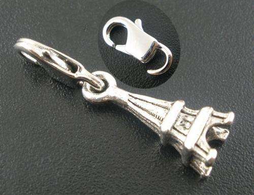 Silver-tone Clip-on Charm - Eifel Tower