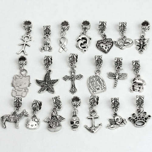 20 X Tibet Silver "Dangle" Charm - Mixed  - Fits Pan & Euro Bracelets