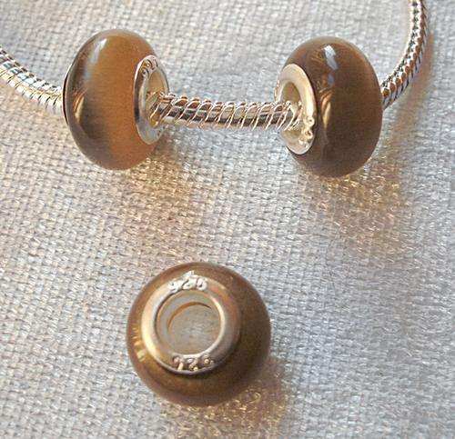 5 X Cat's Eye Beads With 925 SS cores - Fits Pan & Euro Bracelets