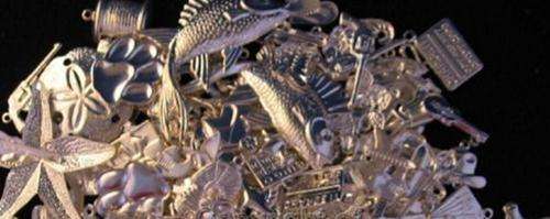 Lot - Sterling Plated Beading Charms & Findings