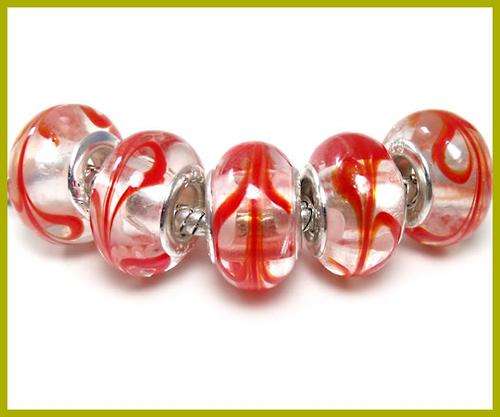 Handcrafted Murano Glass  Beads With 925 SS cores - Fits Pan & Euro Bracelets