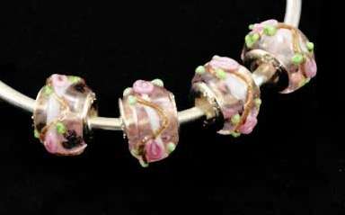 Handcrafted Murano Glass  Beads With 925 SS cores - Fits Pan & Euro Bracelets