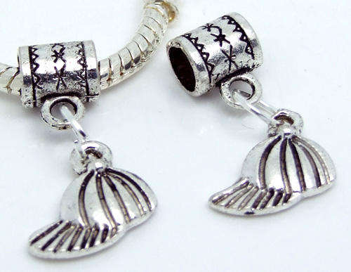 Tibet Silver "Dangle" Charm - Cap - Fits Pan & Euro Bracelets