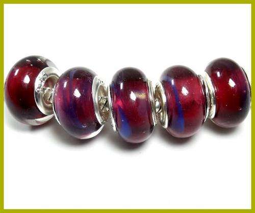 Handcrafted Murano Glass  Beads With 925 SS cores - Fits Pan & Euro Bracelets