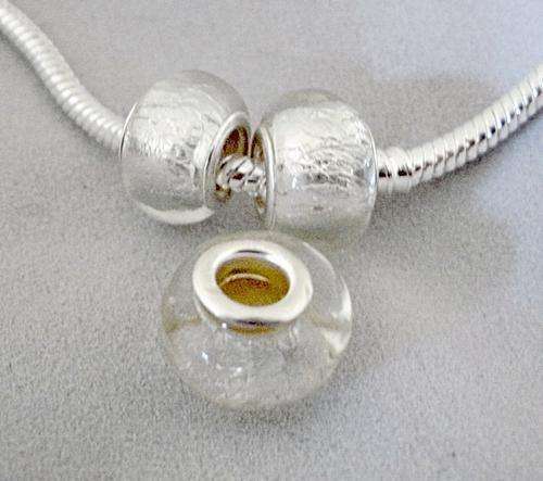 5 X Lampwork Glass  Beads With 925 SS cores - Fits Pan & Euro Bracelets