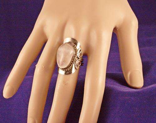 Handcrafted Agate & Alpaca Silver Fashion Ring - Adjustable size