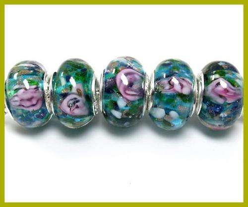 Handcrafted Murano Glass  Beads With 925 SS cores - Fits Pan & Euro Bracelets