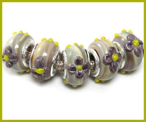 Handcrafted Murano Glass  Beads With 925 SS cores - Fits Pan & Euro Bracelets