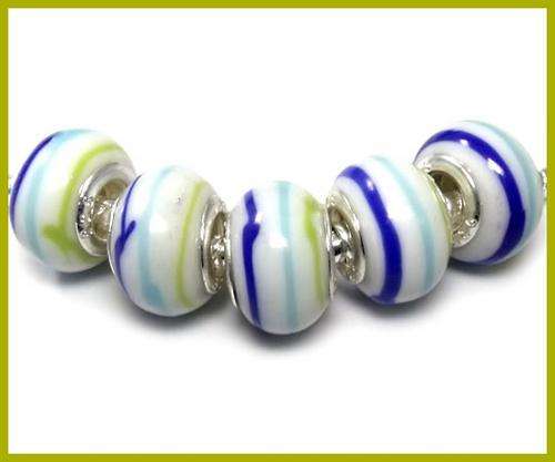 Handcrafted Murano Glass  Beads With 925 SS cores - Fits Pan & Euro Bracelets