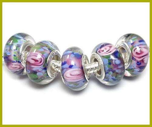 Handcrafted Murano Glass  Beads With 925 SS cores - Fits Pan & Euro Bracelets
