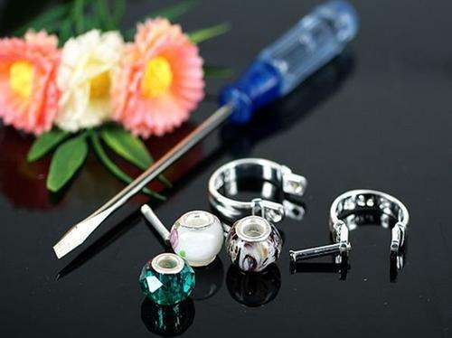 NEW!! 925 Stamped DIY Ring - Fit Pan & Euro Beads  - Size 7 - + FREE Murano Bead