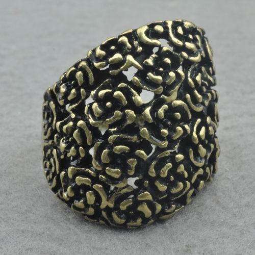 Retro Copper Cocktail Ring - size 5.5 (L)