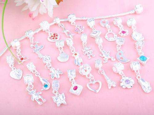 20 x Assorted Silver Plated Dangle Charms - Fits Pan & Euro Bracelets