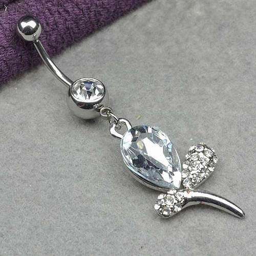 Stunning Swarovski Crystal & Surgical Steel (Nickel Free) Navel/Belly Ring