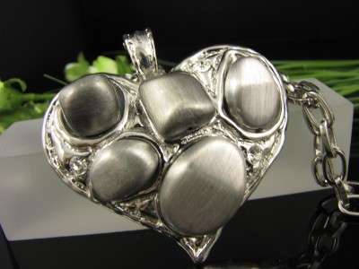 Bold and Beautiful!!!   Tibet Silver Heart Pendant with 74 + 7cm Chain