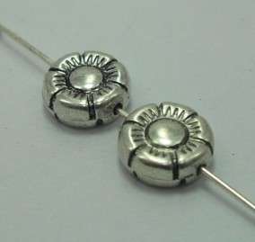 25pcs Silver Acrylic Flower Beads- 10 mm