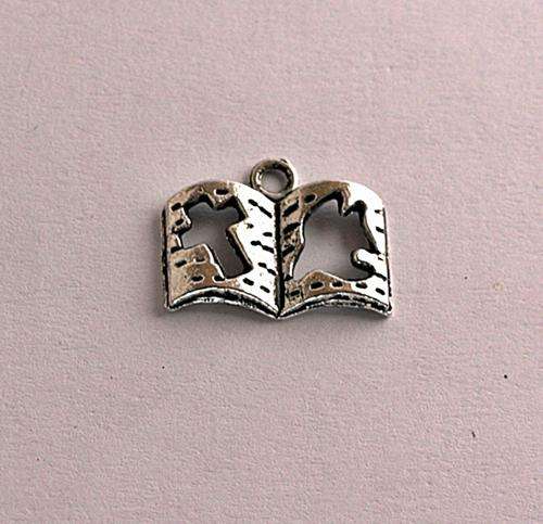 Religeous Tibet Silver Charms - BIBLE