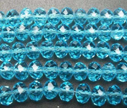 30pcs Sky Blue Crystal Round Faceted Beads - 8mm