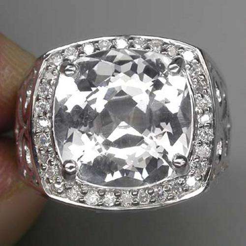 DELIGHTFUL 8.87ct AAA WHITE SAPPHIRE + SOLID 925 STERLING SILVER
