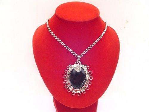 Handcrafted Peruvian Gems & Alpaca Silver Pendant and Chain