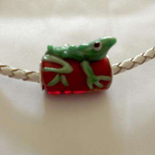 Handcrafted Murano Glass Frog Beads With 925 SS cores (20 x 10mm)- Fits Pan & Euro Bracelets