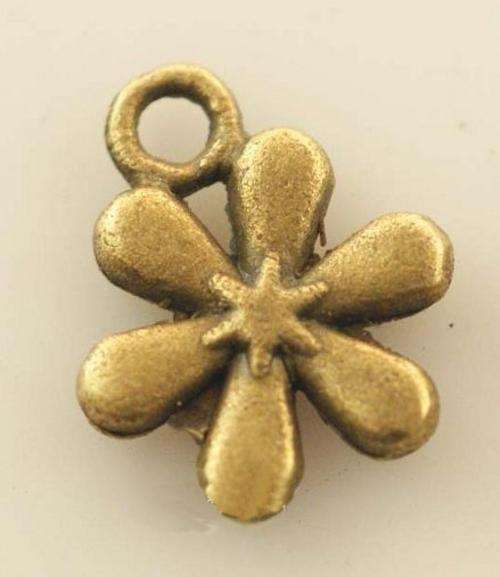 Bronze Flower Charms -  11 x 13mm