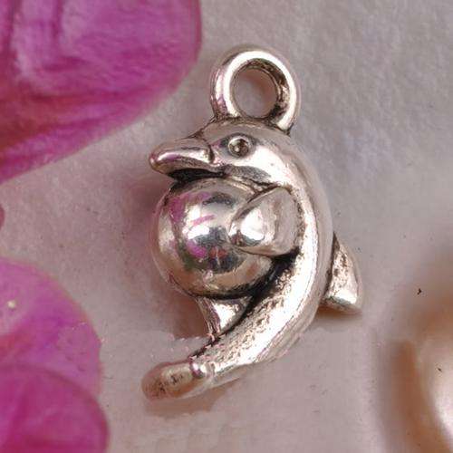 Tibet Silver Charm - Dolphin - 15 x 10mm
