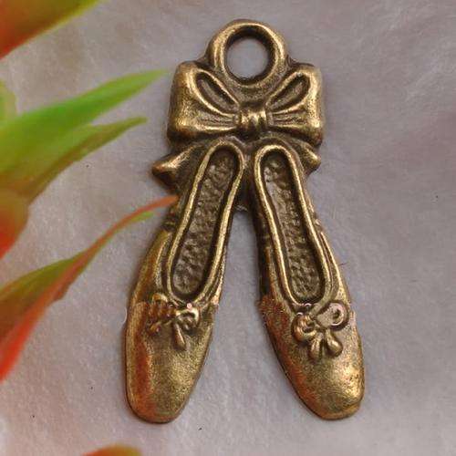 Bronze Charm - Ballet Shoes - 21 x 12mm