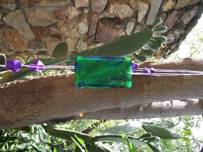 Blue and Green Suncatcher with bells.